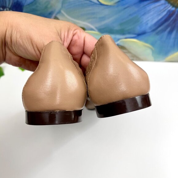 Agl Naomi Natural Quilted Cap Toe Ballet Flat Size 38.5 / US 8.5 - Picture 10 of 13